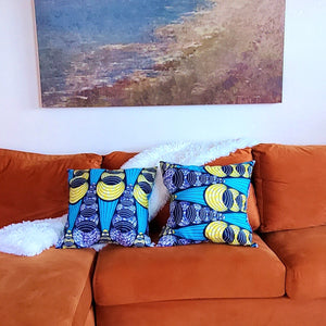 Dope Blue and Yellow Throw Pillow