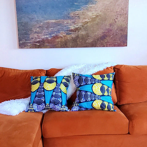 Dope Blue and Yellow Throw Pillow