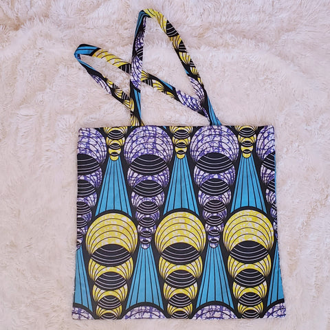 Abstract Blue and Yellow Tote Bag